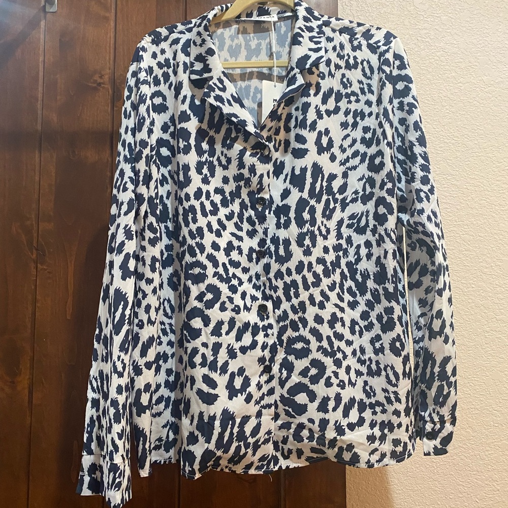 NWT Ecowish Button Front Blouse